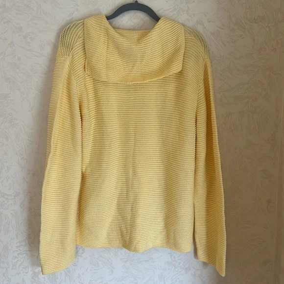 Coldwater Creek Pale Yellow Cotton Knit Sweater Size L - Picture 6 of 6